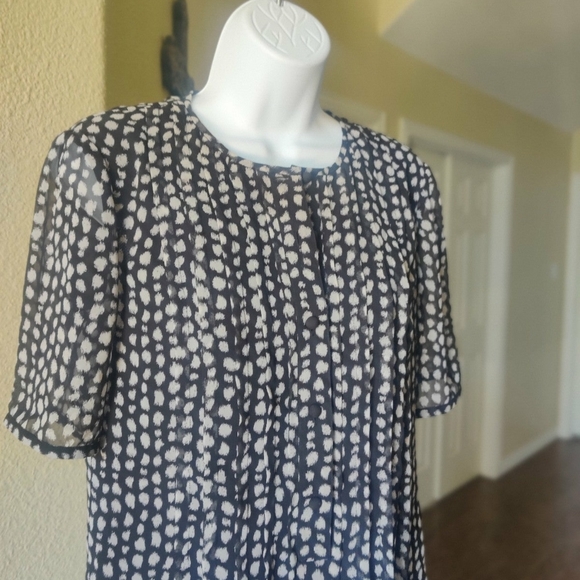 Armani Le Collezioni Pleated/Print Dress Size 4 Made In Italy - Picture 4 of 12